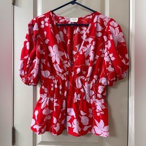 Sienna Sky Red and Pink Floral Top
